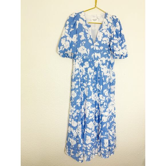 Tuckernuck Hyacinth House Blue & White Floral Cisco Maxi Dress Sz Small Coquette - Picture 3 of 14